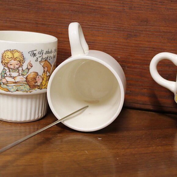 ☕ 3 VINTAGE MCCOY POTTERY * HAPPY TIMES * KIDS STACKING MUGS CUPS🌸 - Picture 11 of 16